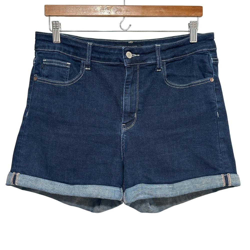 Judy Blue Denim Shorts Womens XL Cuffed Dark Wash High‎ Rise Stretch JB150093